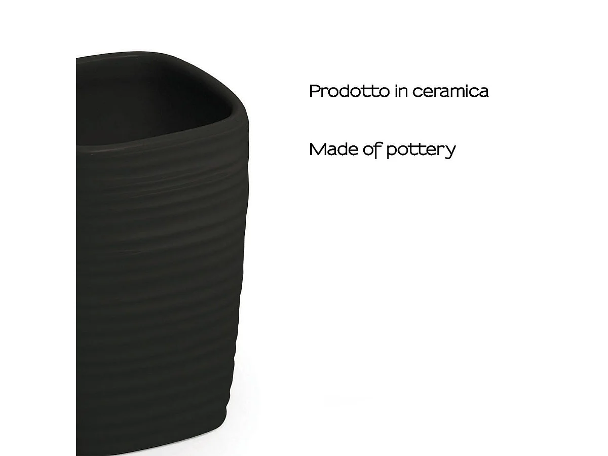 Porte-Brosse À Dents En Céramique Noire | Calla