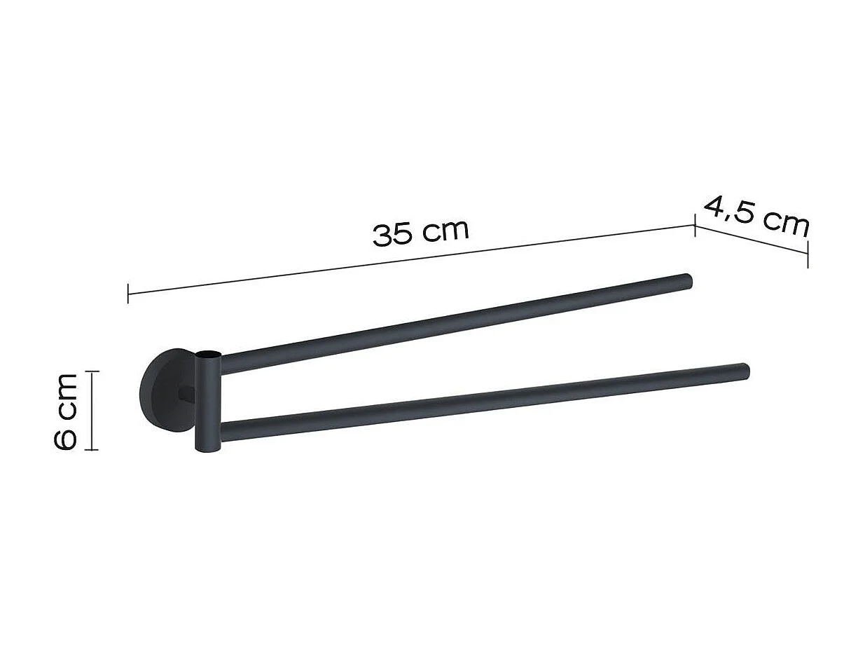 Porte-Serviettes À Charnière En Acier Inoxydable Noir Mat | Violetta