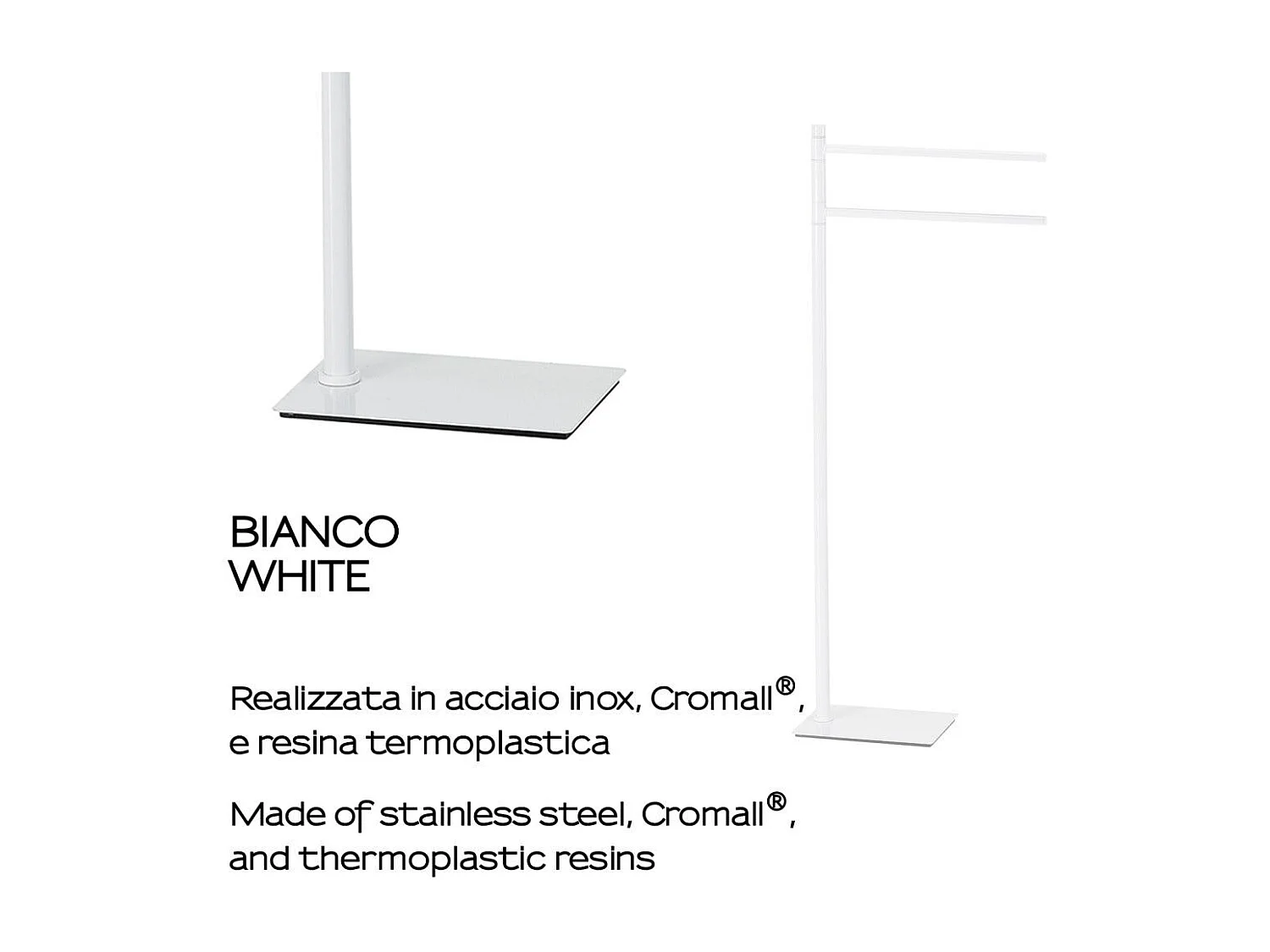 Porte-Serviettes En Acier Blanc | Silene