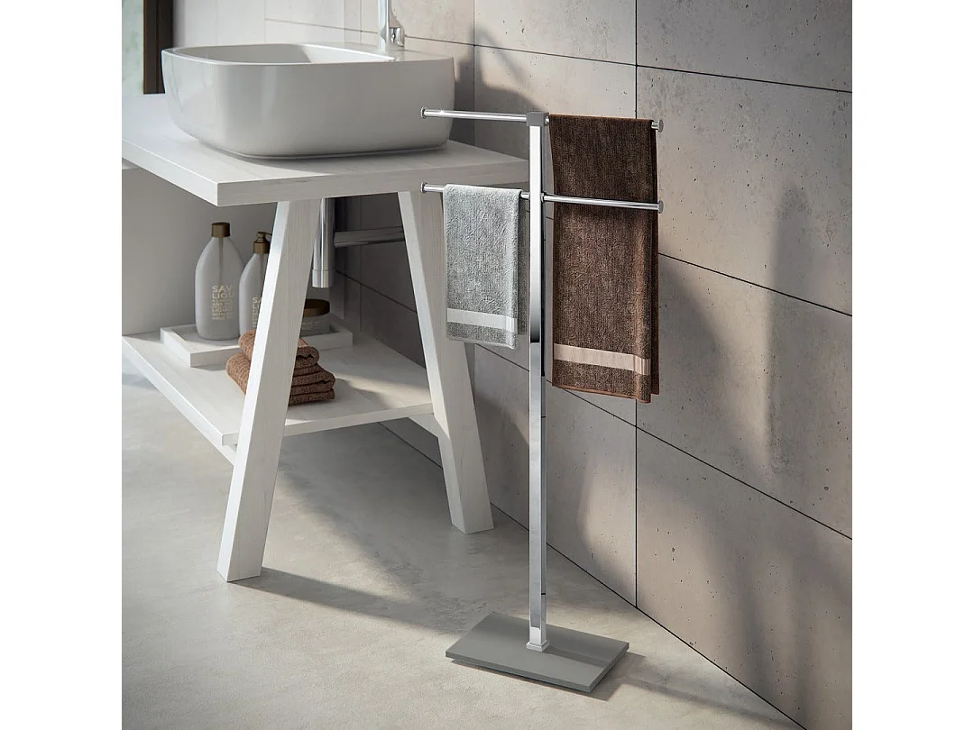 Porte-Serviettes En Acier Avec Base Grise | Arcobaleno