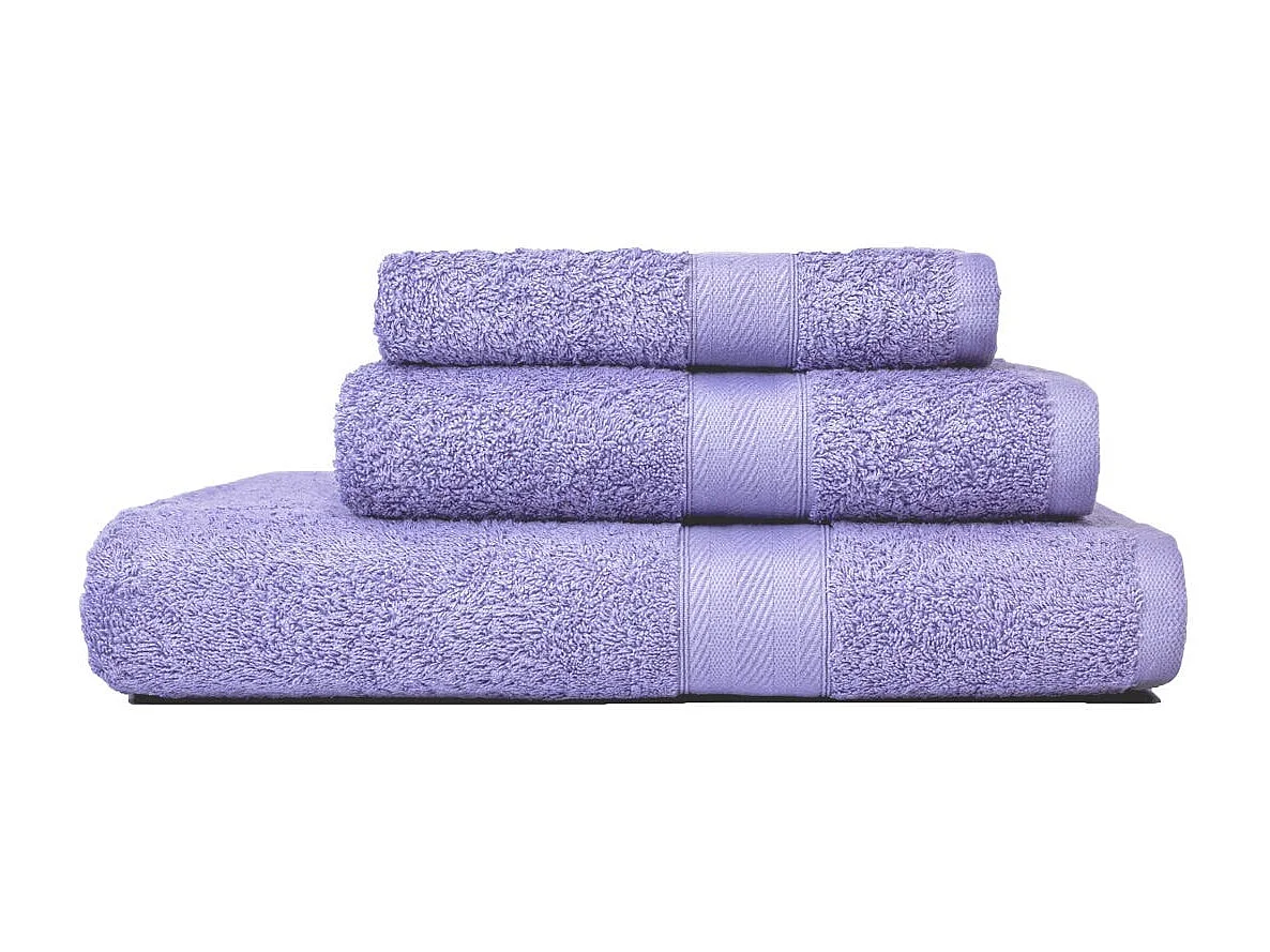 Ensemble De Serviettes De Bain 3-Pièces Teddy Cotton Terry Mauve  | Teddy