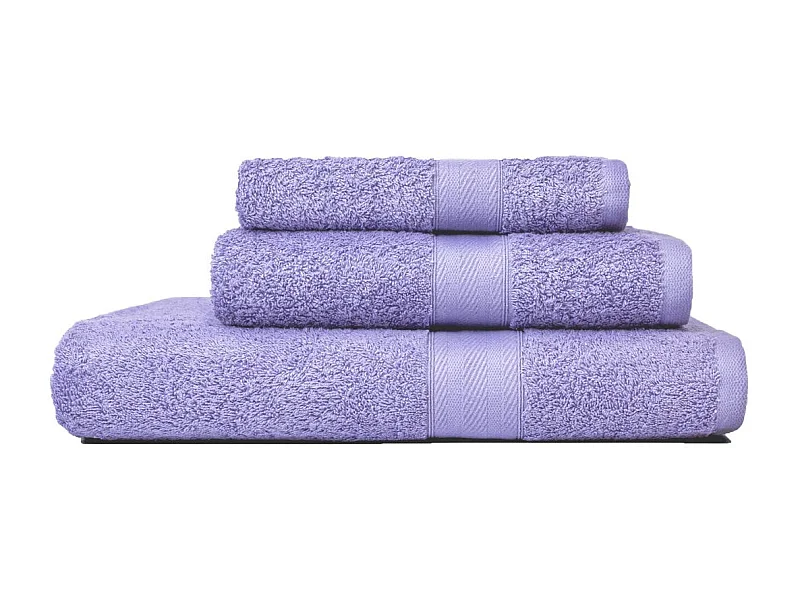 Ensemble De Serviettes De Bain 3-Pièces Teddy Cotton Terry Mauve  | Teddy