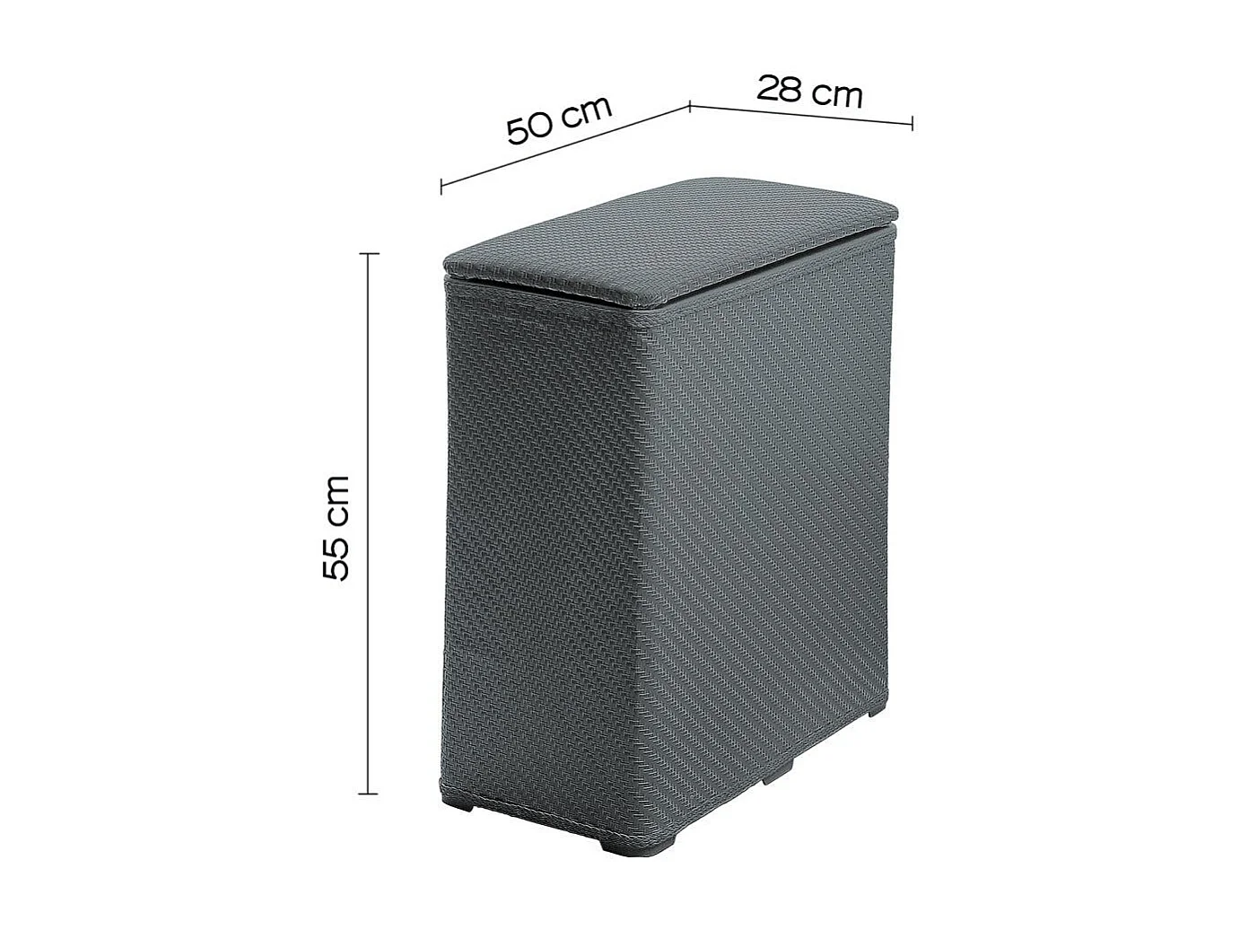 Panier De Salle De Bain Gris Capacité 70 L | Robinia