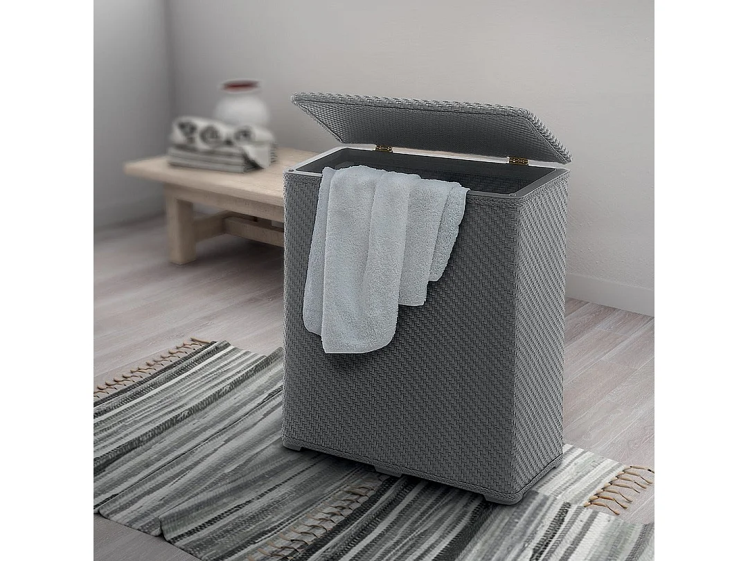Panier De Salle De Bain Gris Capacité 70 L | Robinia