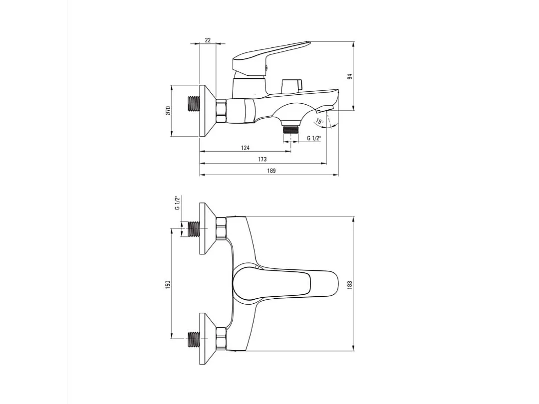 Mitigeur De Bain Mural En Noir Mat | Bormio