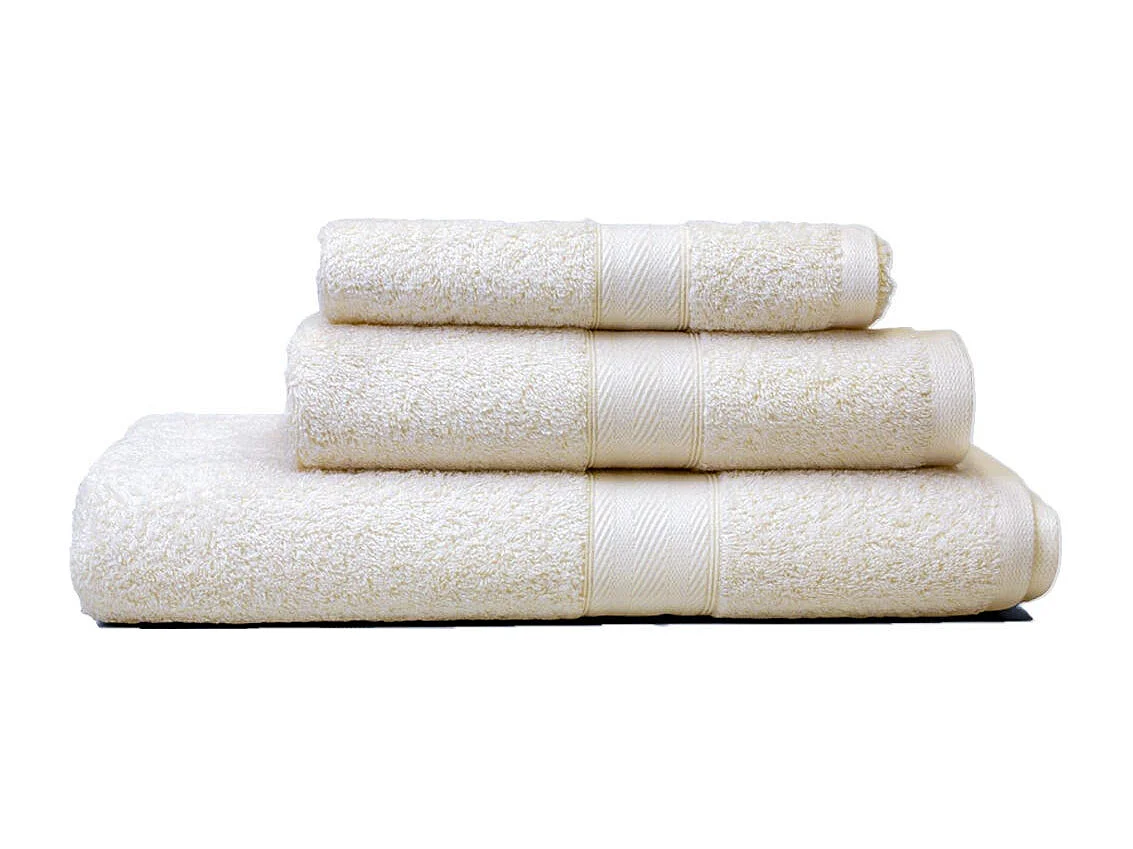 Kit De Serviettes En Coton Teddy En Différentes Tailles Ivoire  | Teddy