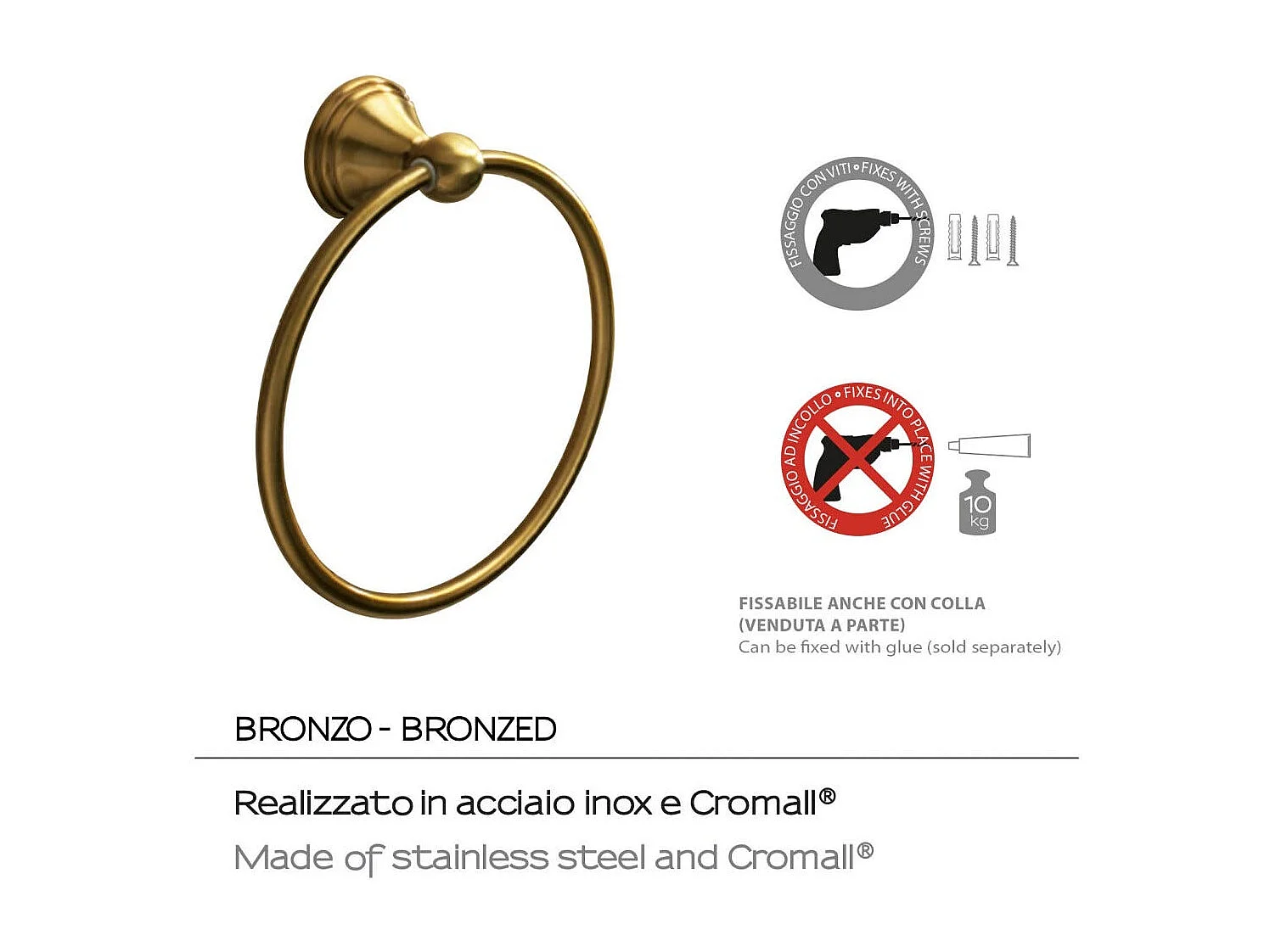 Porte-Serviettes En Acier De Couleur Bronze | Rosa