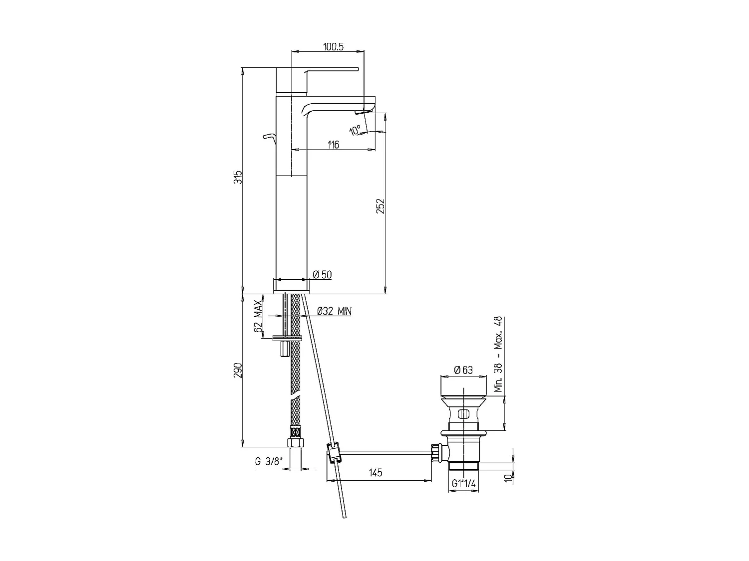 Robinet Mitigeur Pour Lavabo Haut
