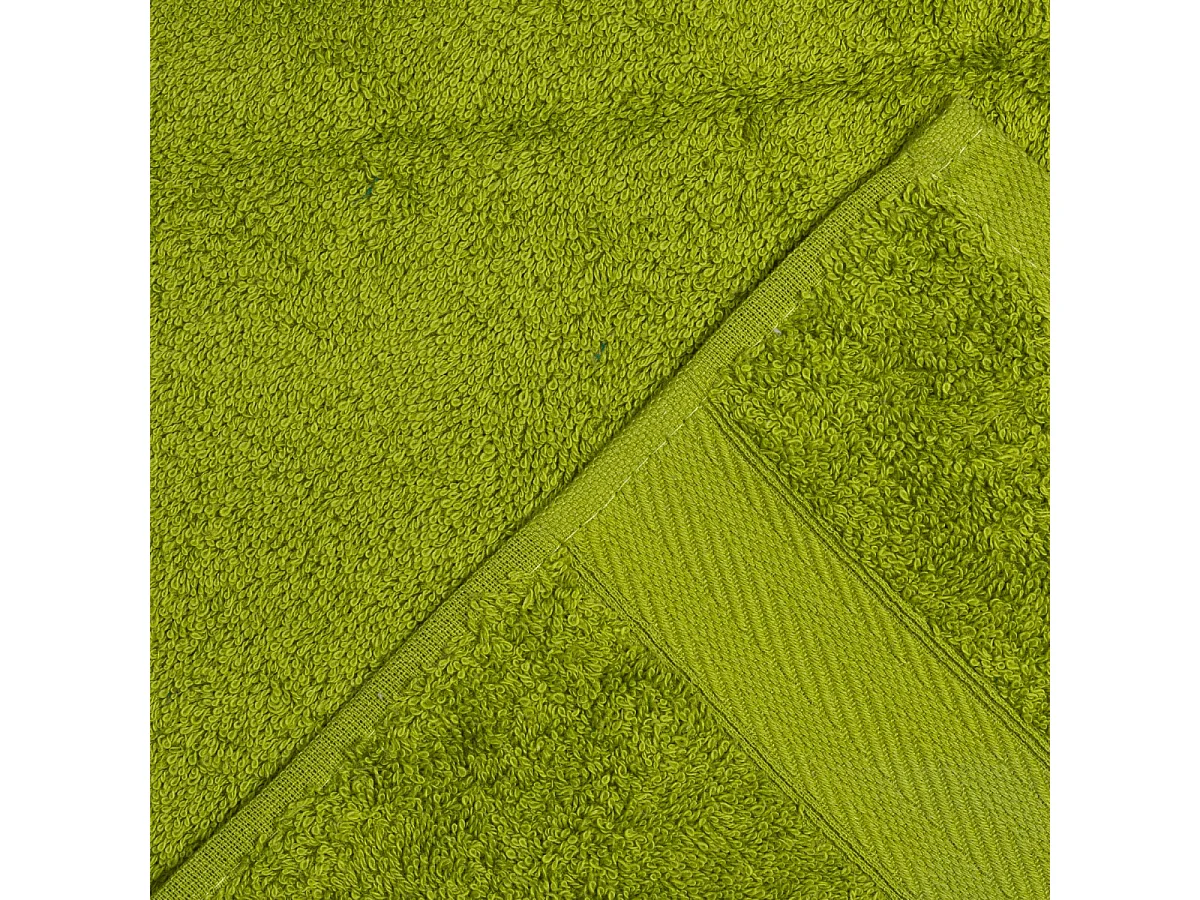 Ensemble De Serviettes De Bain Invité + Visage + Herbe Serviette Éponge Verte | Teddy