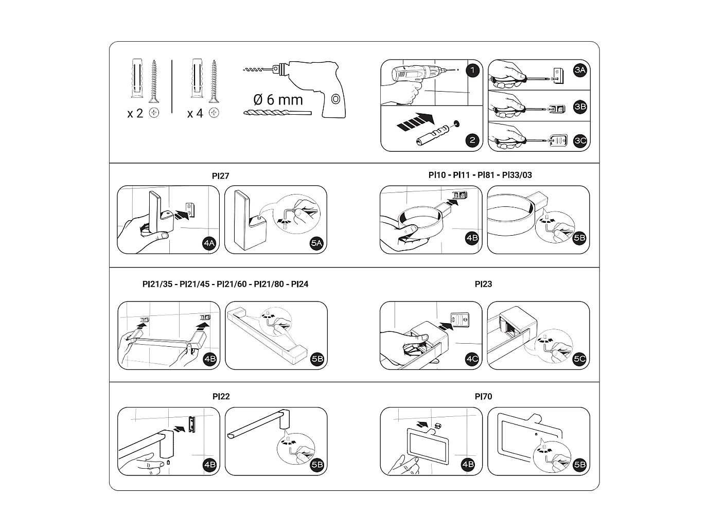 Porte-Serviettes 60 Cm Blanc Mat Laiton Chromé - Fixation Avec Vis Incluses | Giacinto