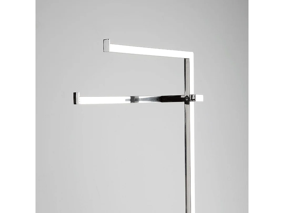 Porte-Serviettes De Sol À 2 Bras Avec Structure Chromée