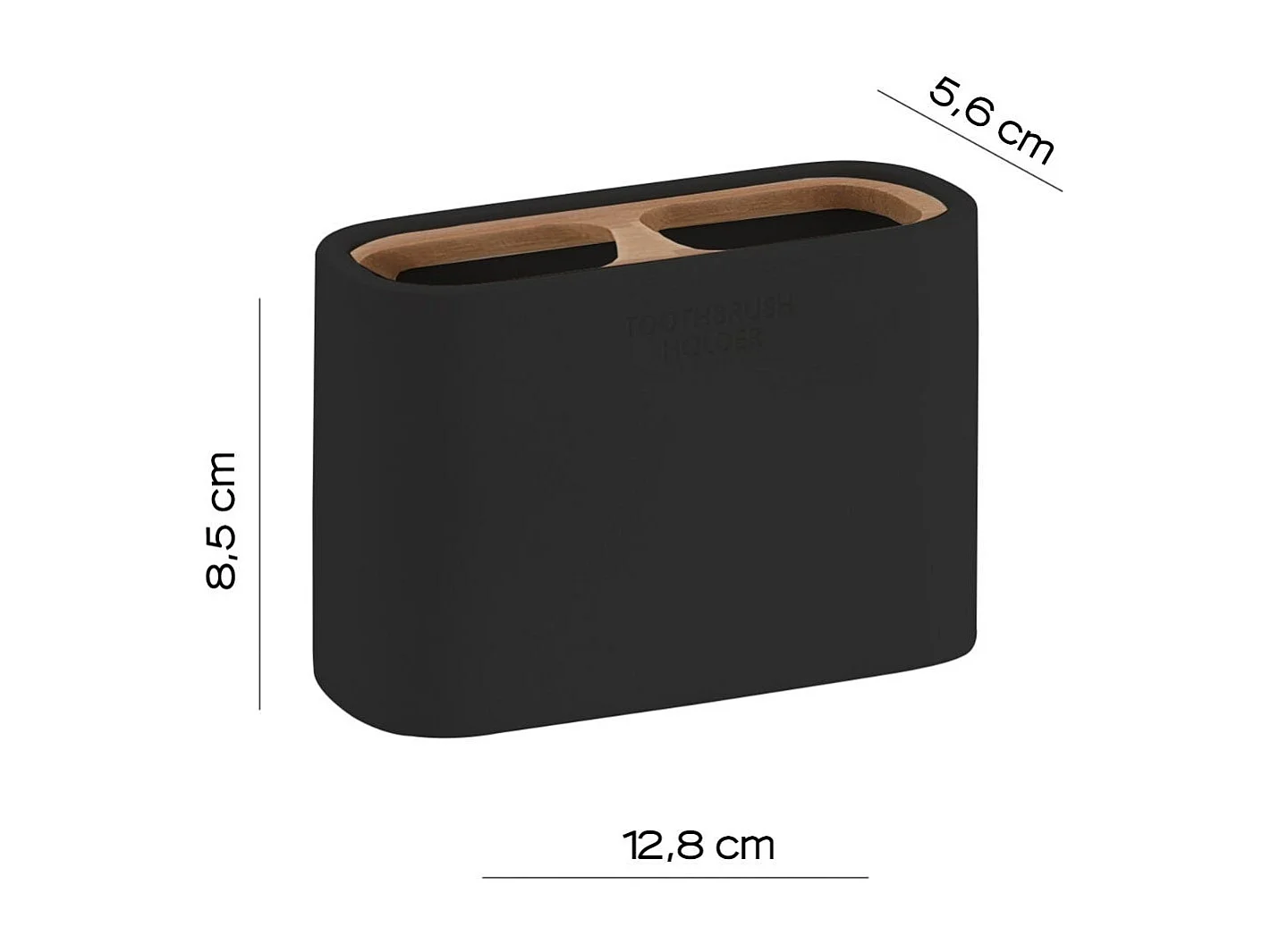 Porte-Brosse À Dents En Bambou Noir  | Alisso