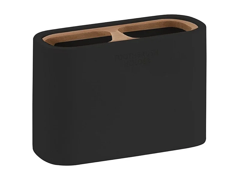 Porte-Brosse À Dents En Bambou Noir  | Alisso