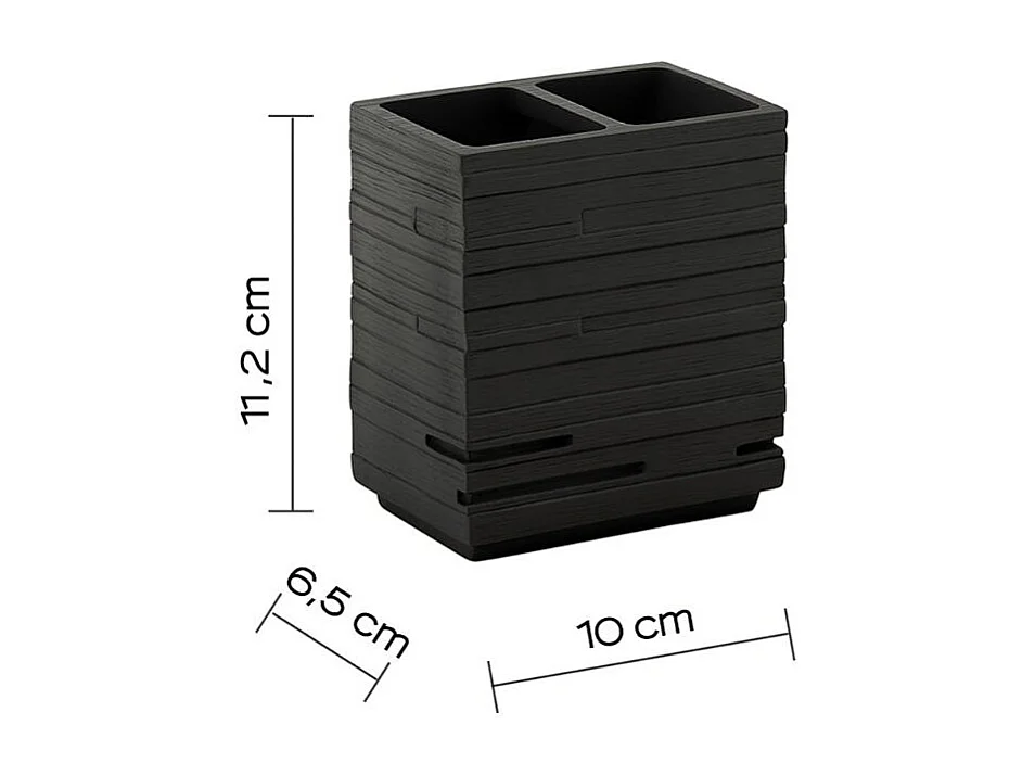 Porte-Brosse À Dents En Résine Noir | Pervinca