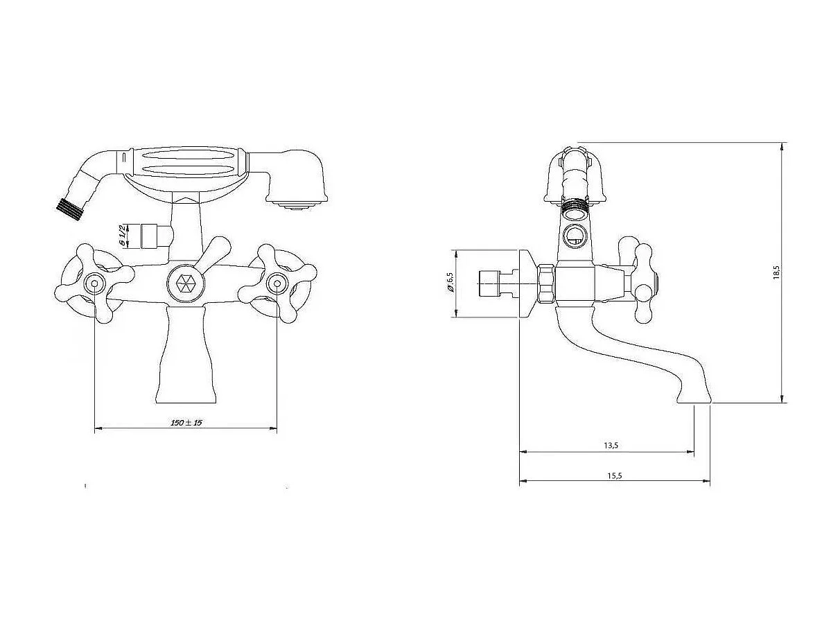Robinet Mitigeur Pour Vasque Deux Poignées Style Rétro | Narciso
