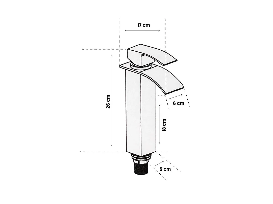 Robinet De Lavabo Haute Cascade Noir Mat | Nardis