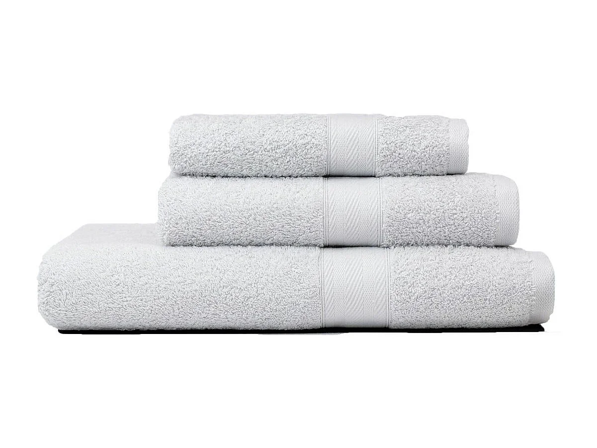 Lot De 3 Serviettes Éponge En Coton Couleur Perle | Teddy