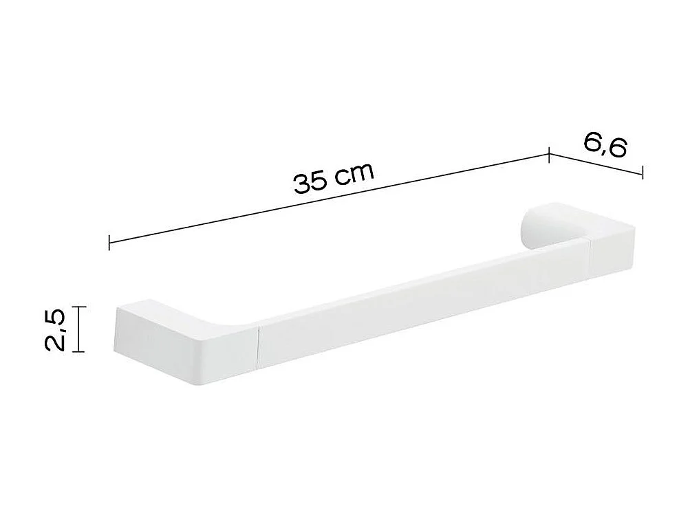 Porte-Serviettes 35 Cm Blanc Mat Laiton Chromé - Fixation Avec Vis Incluses | Giacinto