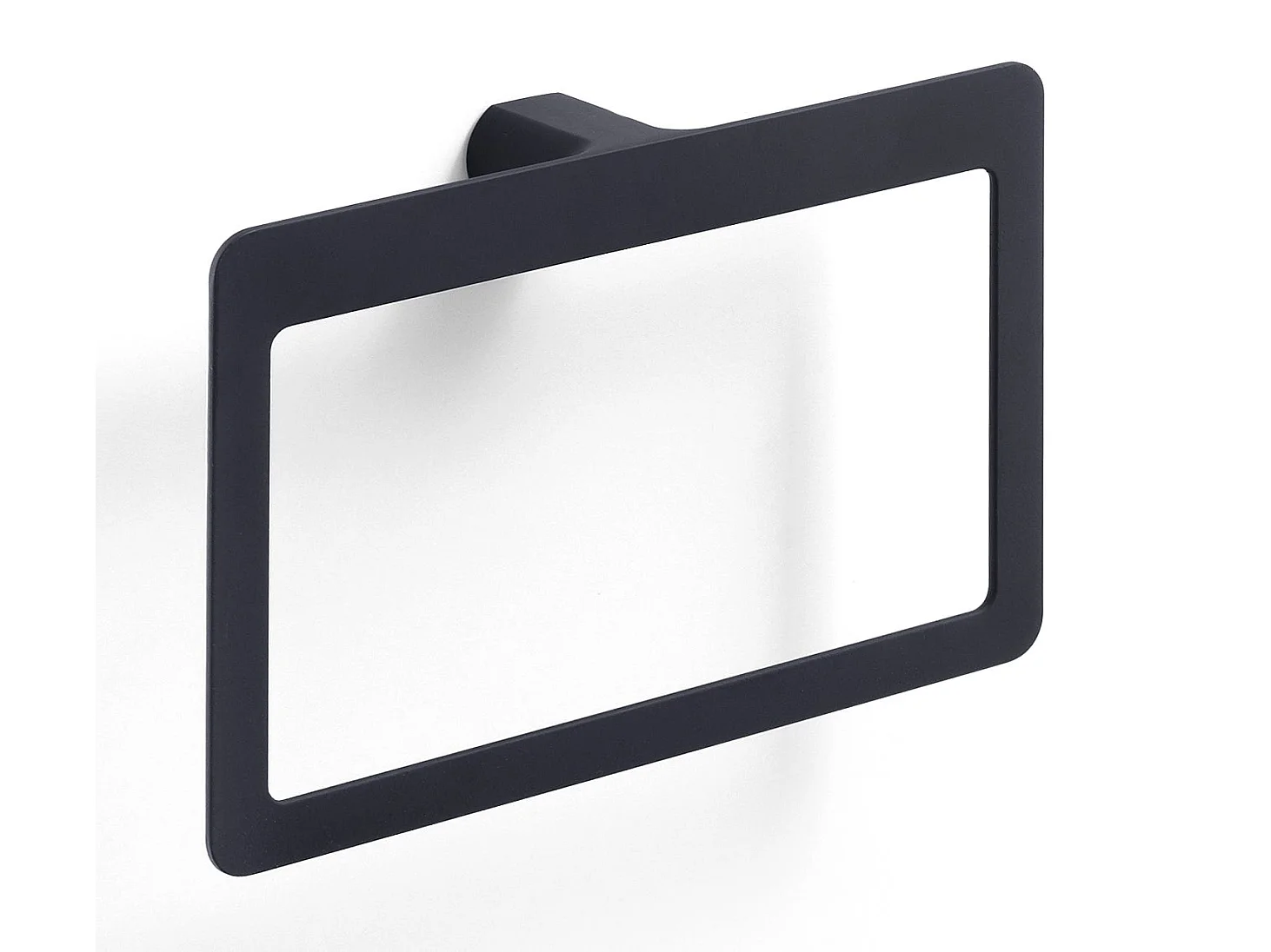 Porte-Serviettes Fixation Murale Avec Anneau Carré En Laiton Mat Noir | Palazzo