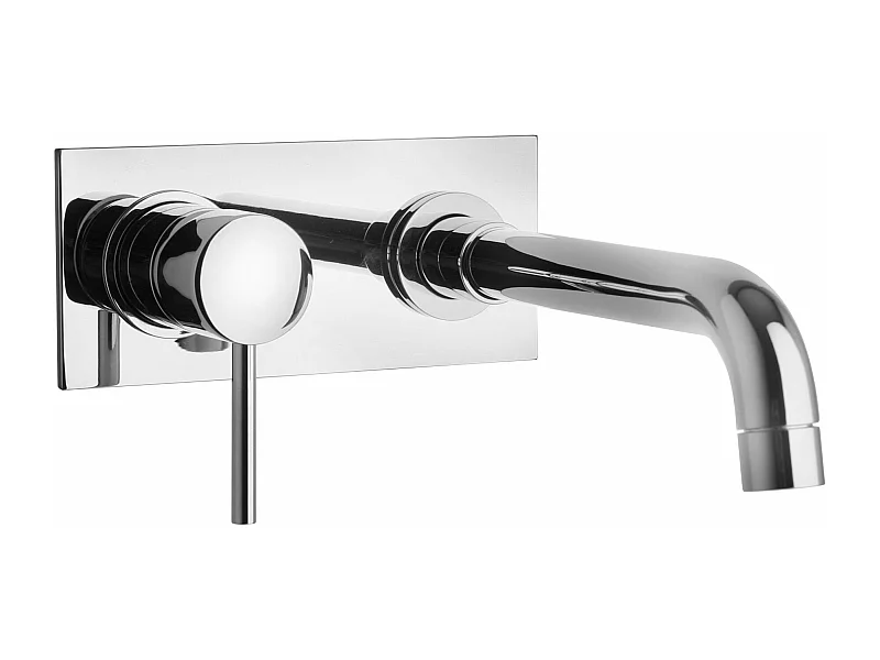 Robinet Avec Plaque Murale Et Bec Chromé Externe