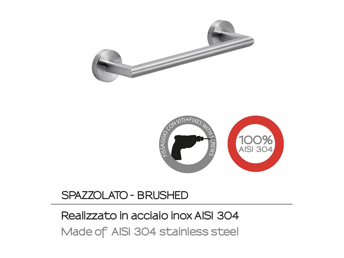 Porte-Serviettes 30Cm Acier Chromé Brossé | Loto