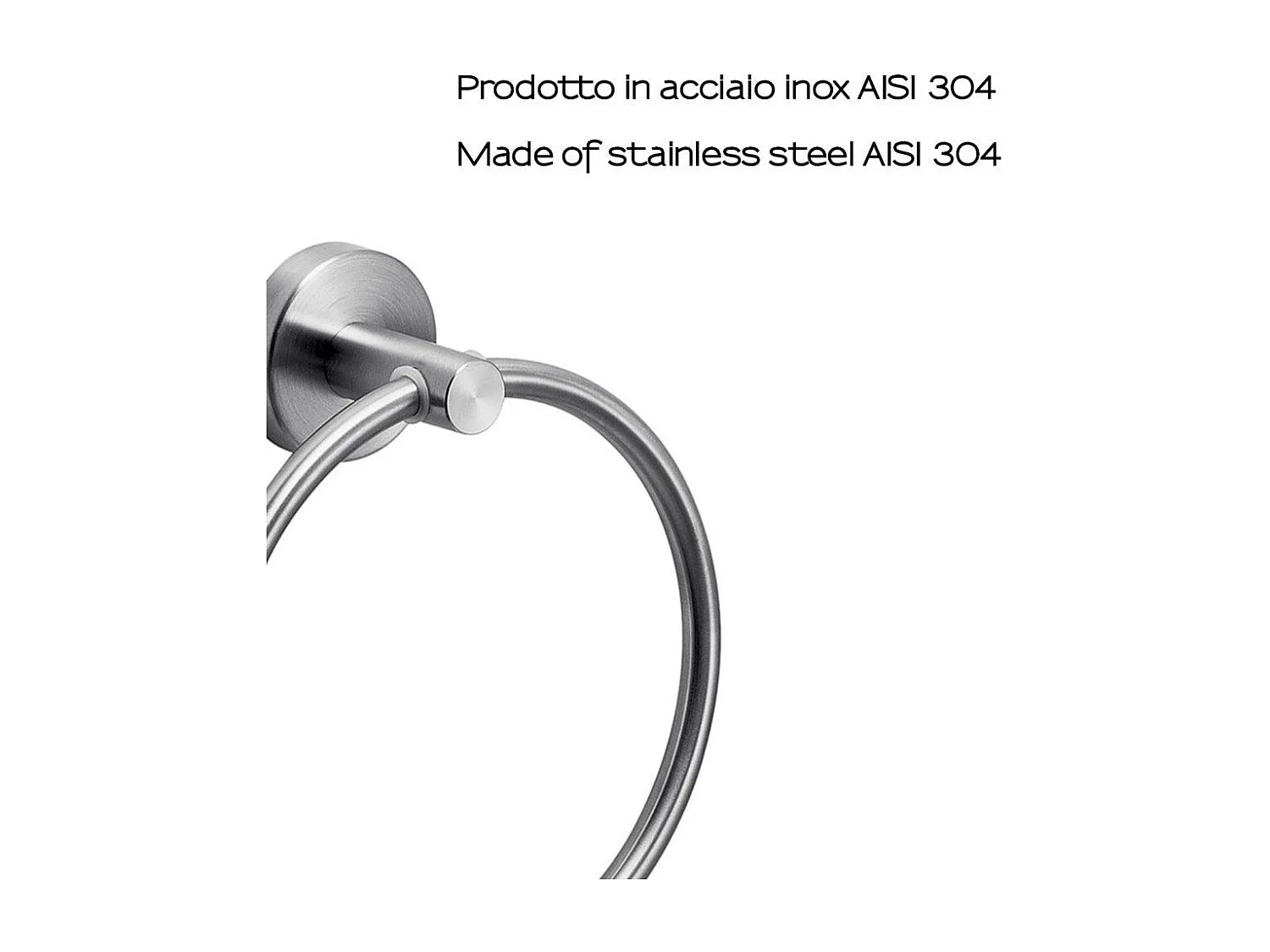 Porte-Serviettes Annulaire Brossé En Acier Aisi 304 - Fixation Avec Vis Incluses | Loto
