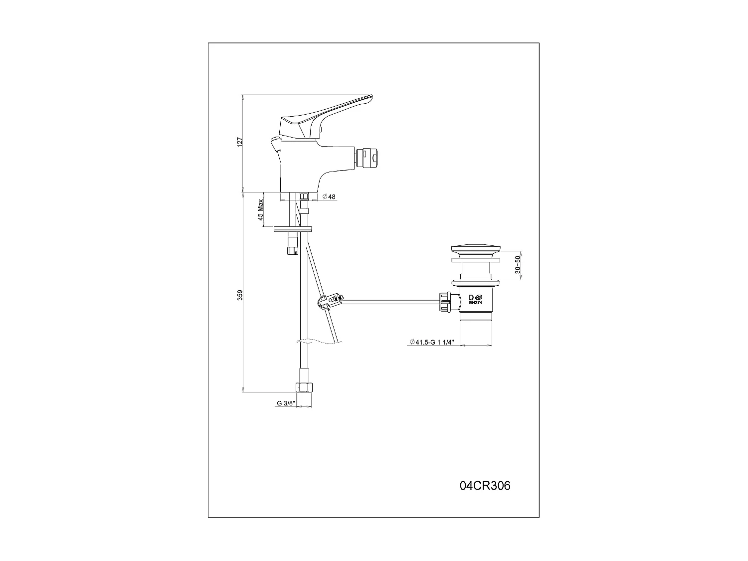Robinet Mitigeur Monocommande Pour Bidet Avec Évacuation | Space
