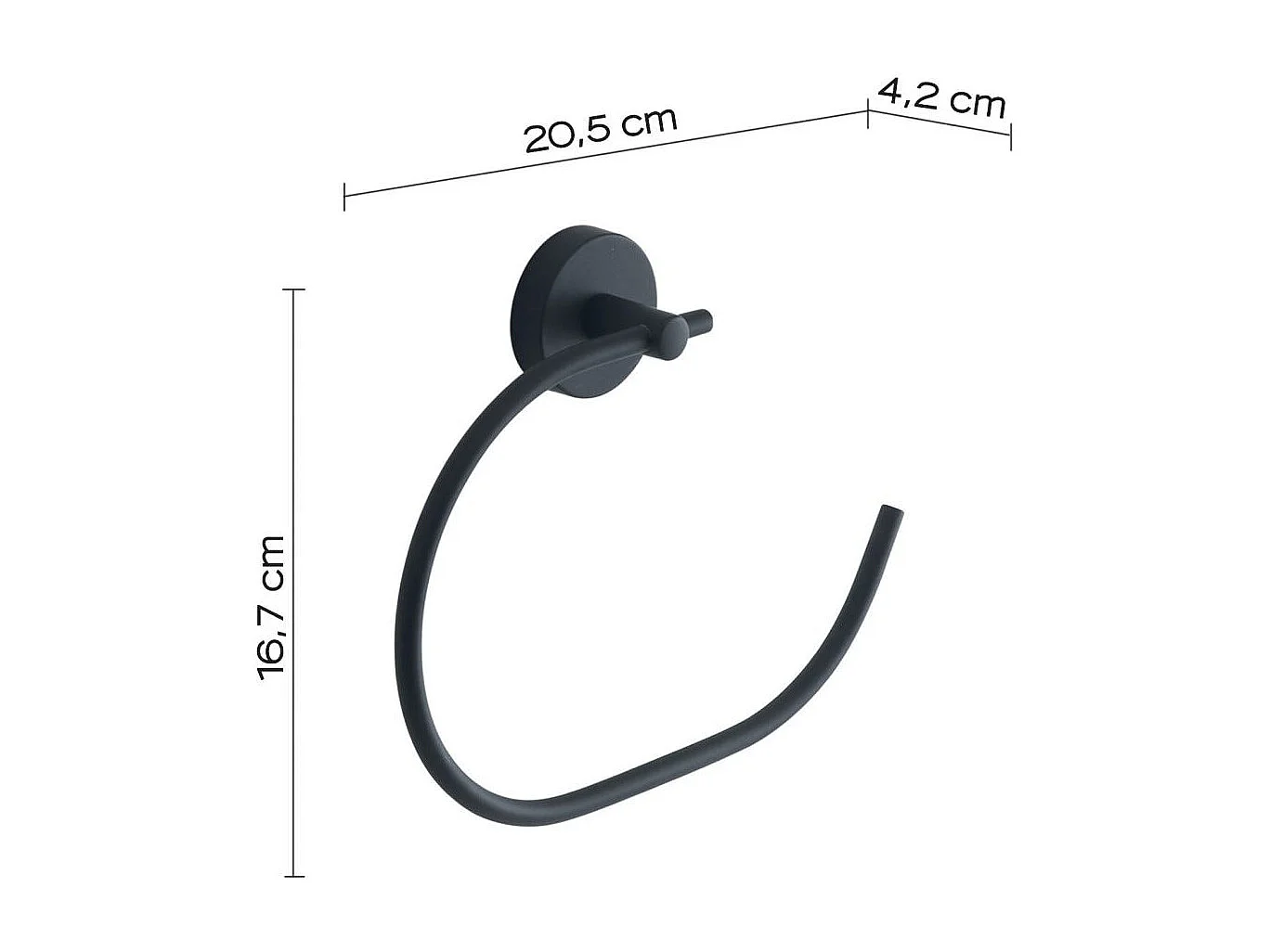 Porte-Serviettes En Acier Inoxydable Noir Mat  | Violetta