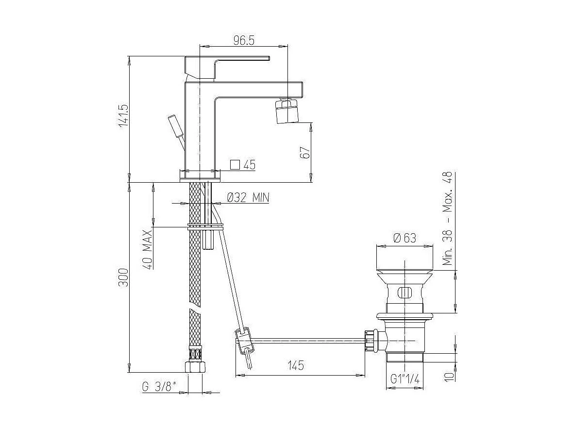 Mitigeur De Sanitaire Bidet Pour Petits Espaces