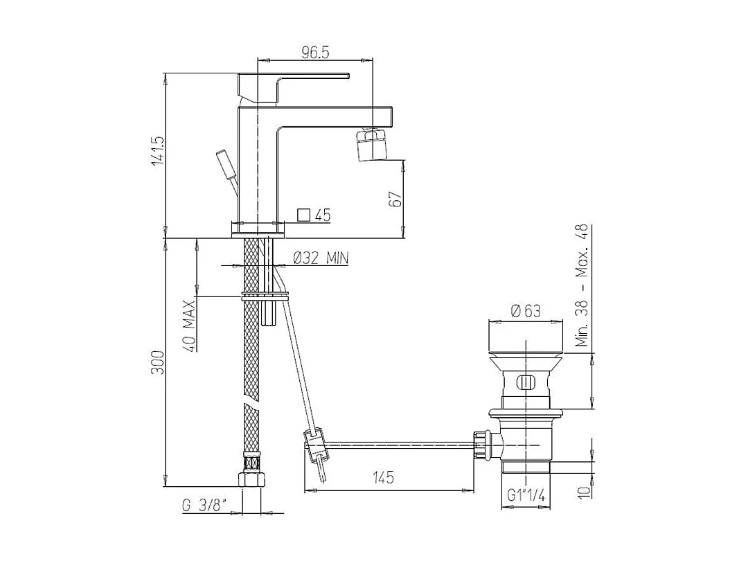 Mitigeur De Sanitaire Bidet Pour Petits Espaces