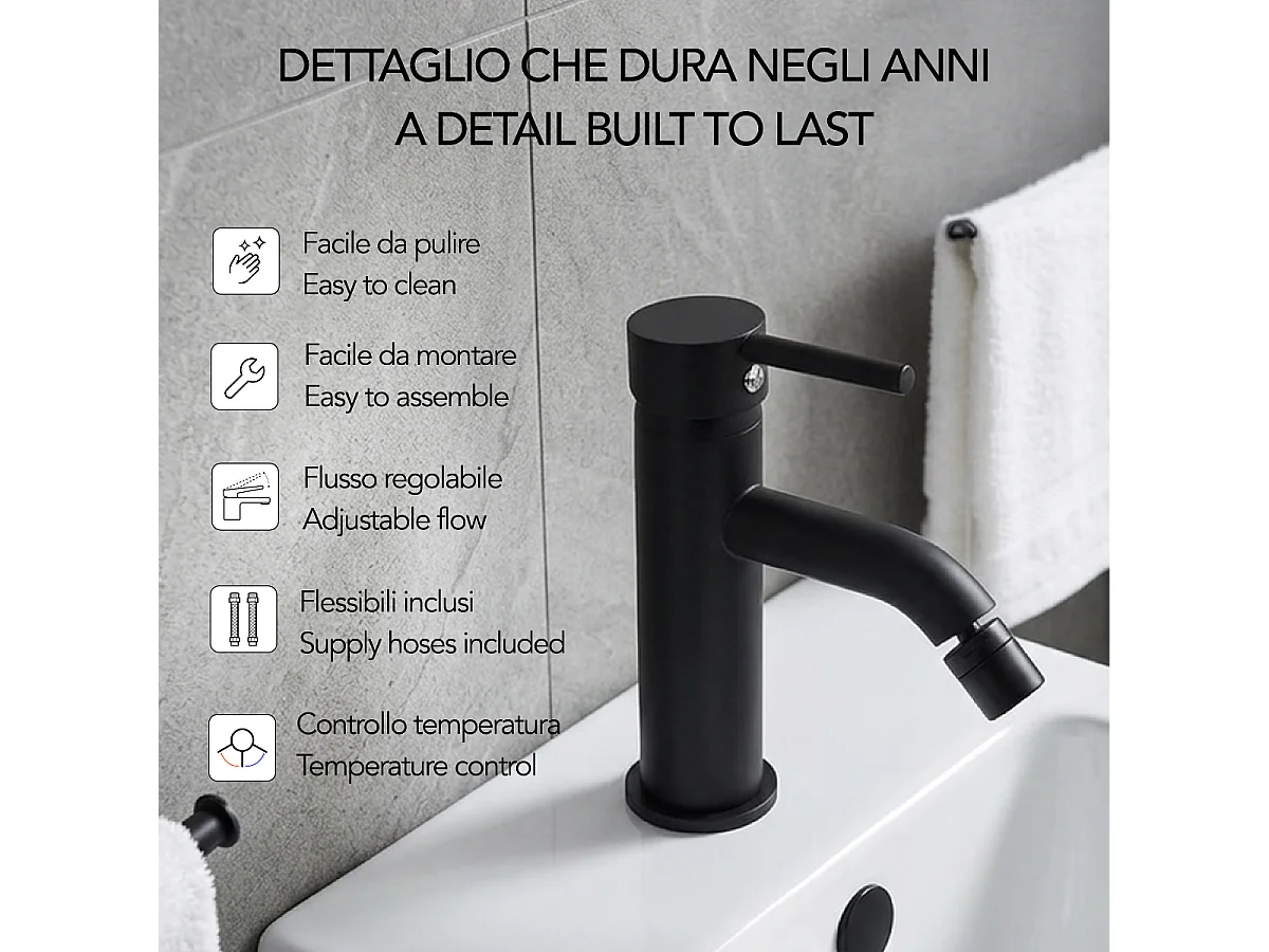 Mitigeur Pour Bidet En Noir Mat | Fassa