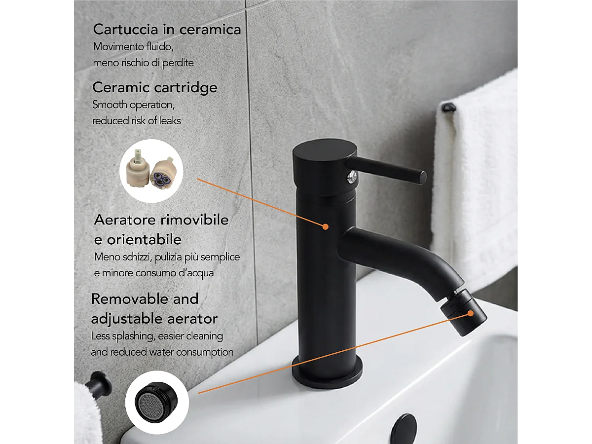 Mitigeur Pour Bidet En Noir Mat | Fassa