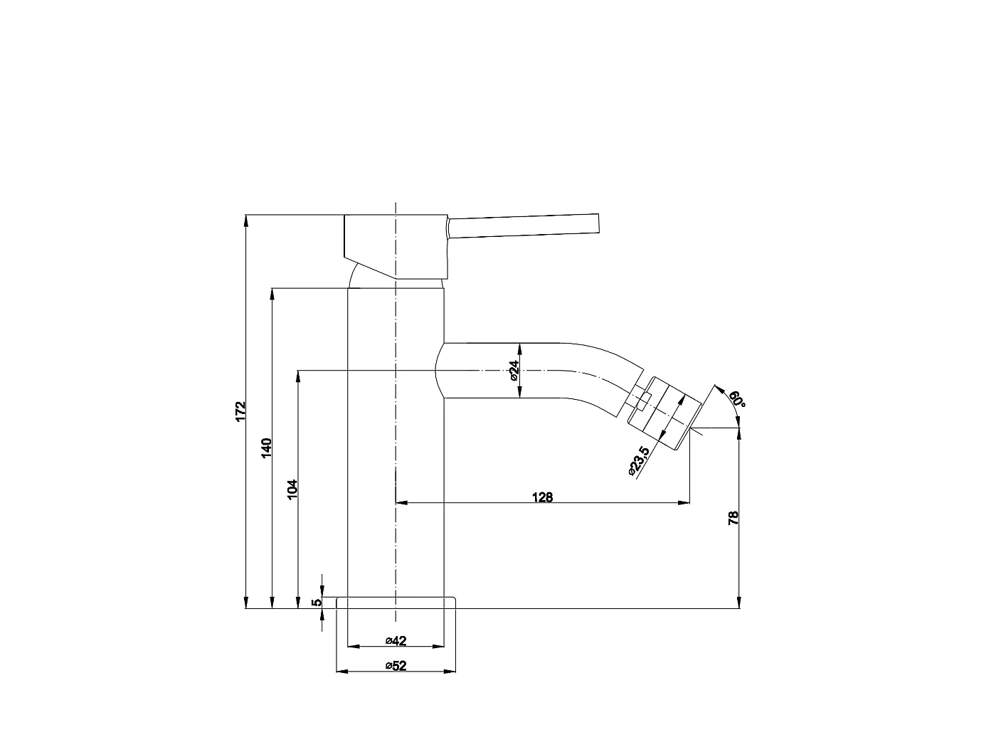 Mitigeur Pour Bidet En Noir Mat | Fassa