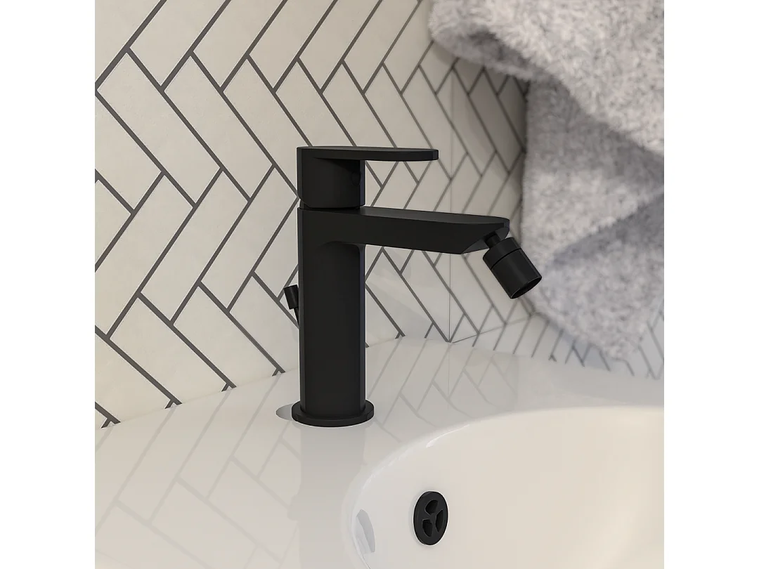 Mélangeur Bidet Noir Avec Aérateur Pivotant  | Amalfi