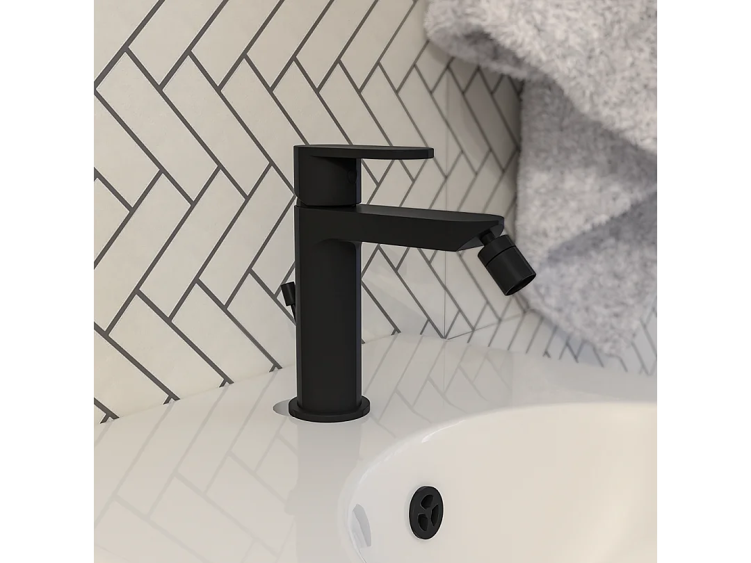 Mélangeur Bidet Noir Avec Aérateur Pivotant  | Amalfi
