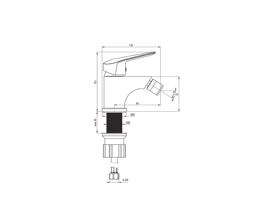 Mitigeur Monocommande Pour Bidet Chromé | Bormio