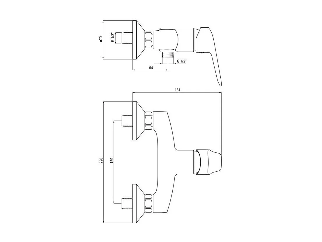 Mitigeur De Douche Extérieur Noir Mat | Bormio