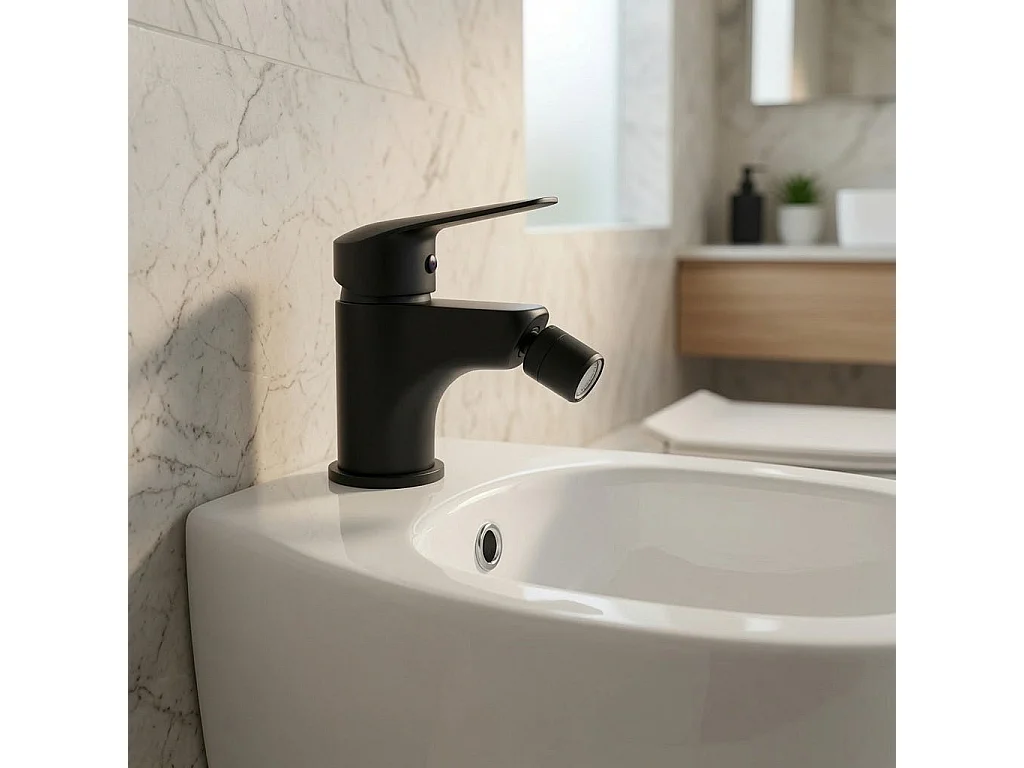 Mitigeur Monocommande Bidet Noir Mat | Bormio