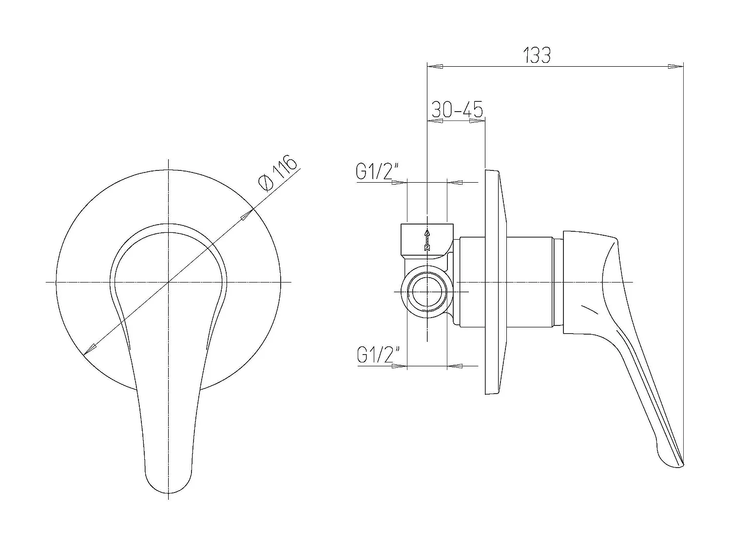 Mitigeur Monocommande À Encastrer Robinet Pour Douche | Space
