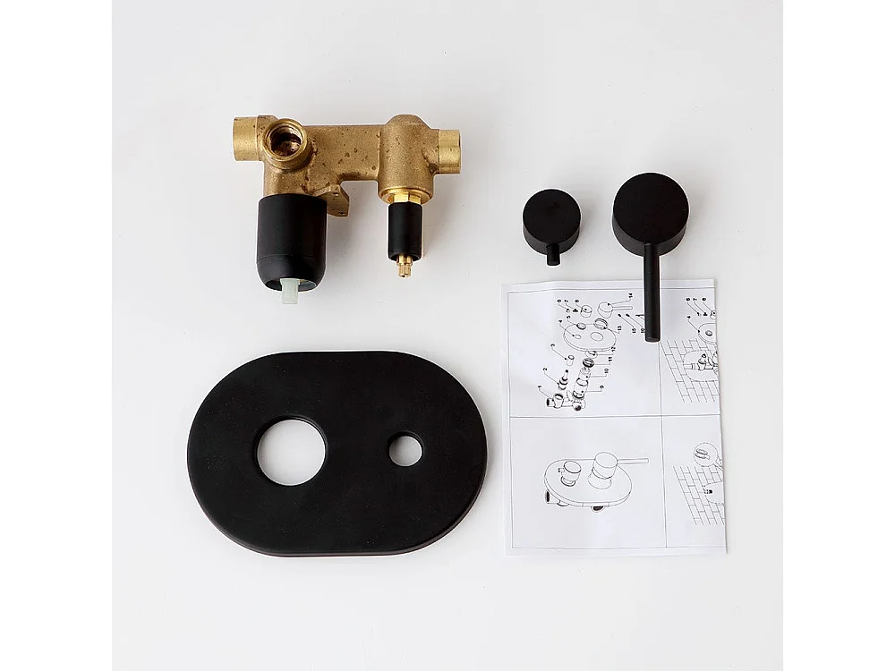 Mitigeur Pour Douche À Encastrer Avec Déviateur Noir Mat | Fassa