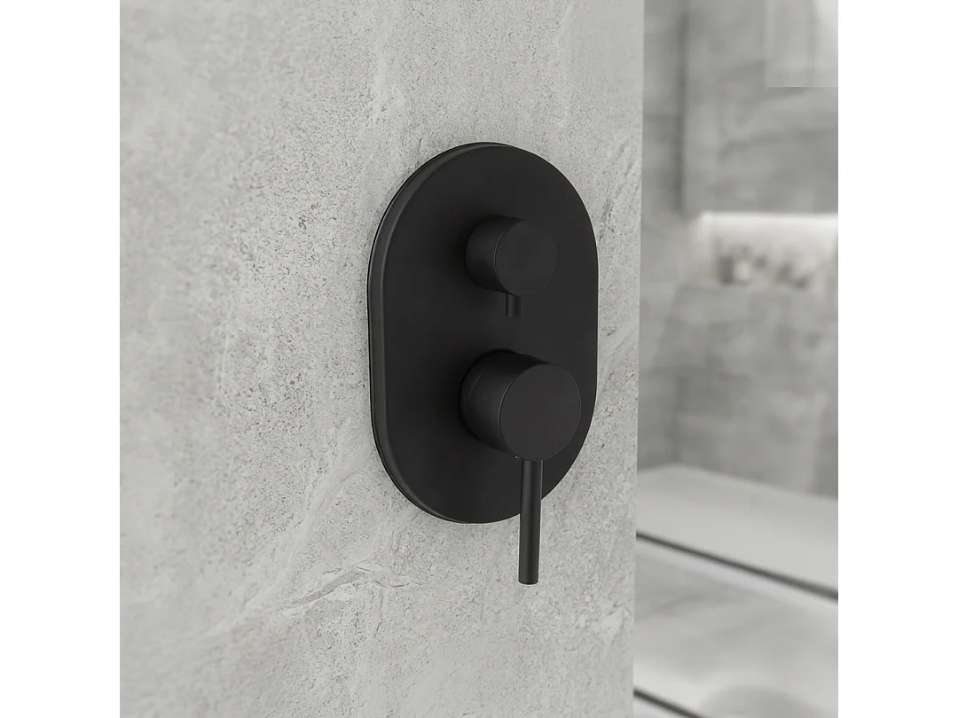 Mitigeur Pour Douche À Encastrer Avec Déviateur Noir Mat | Fassa