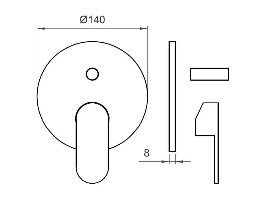Ensemble Externe Chromé Pour Douche Encastrée Avec Déviateur | Amalfi