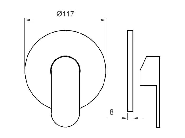 Ensemble Extérieur Pour L'encastrement De La Plaque De Douche + Levier | Amalfi