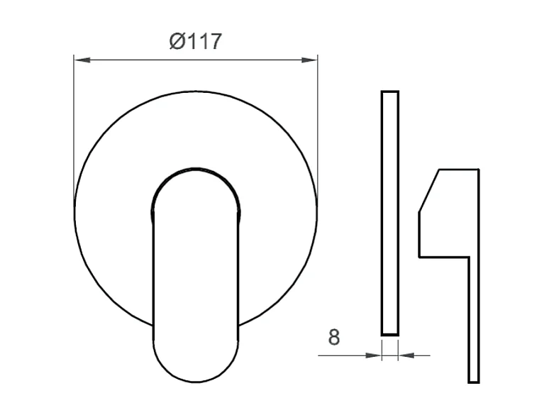 Ensemble Extérieur Pour L'encastrement De La Plaque De Douche + Levier | Amalfi