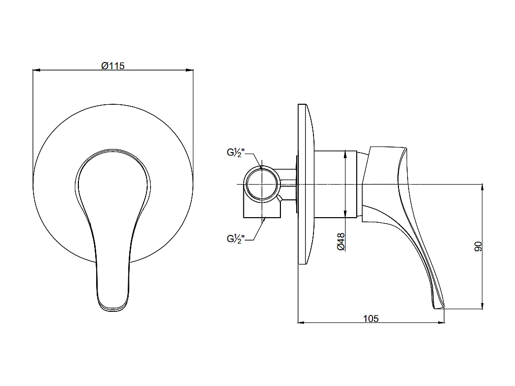 Robinetterie Mitigeur Encastré Pour Douche | Cembra