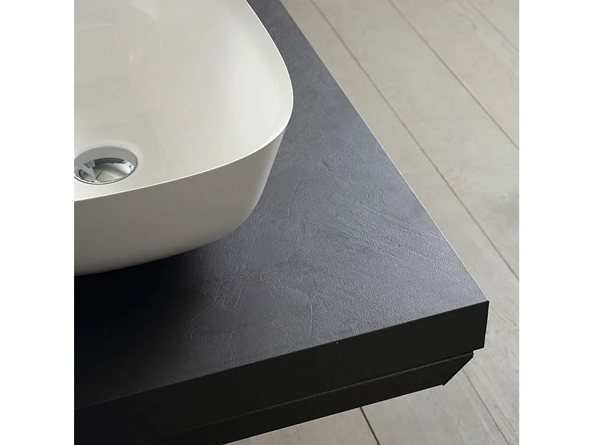 Étagère En Bois Pour Lavabo D'appui De 90 Cm Gris