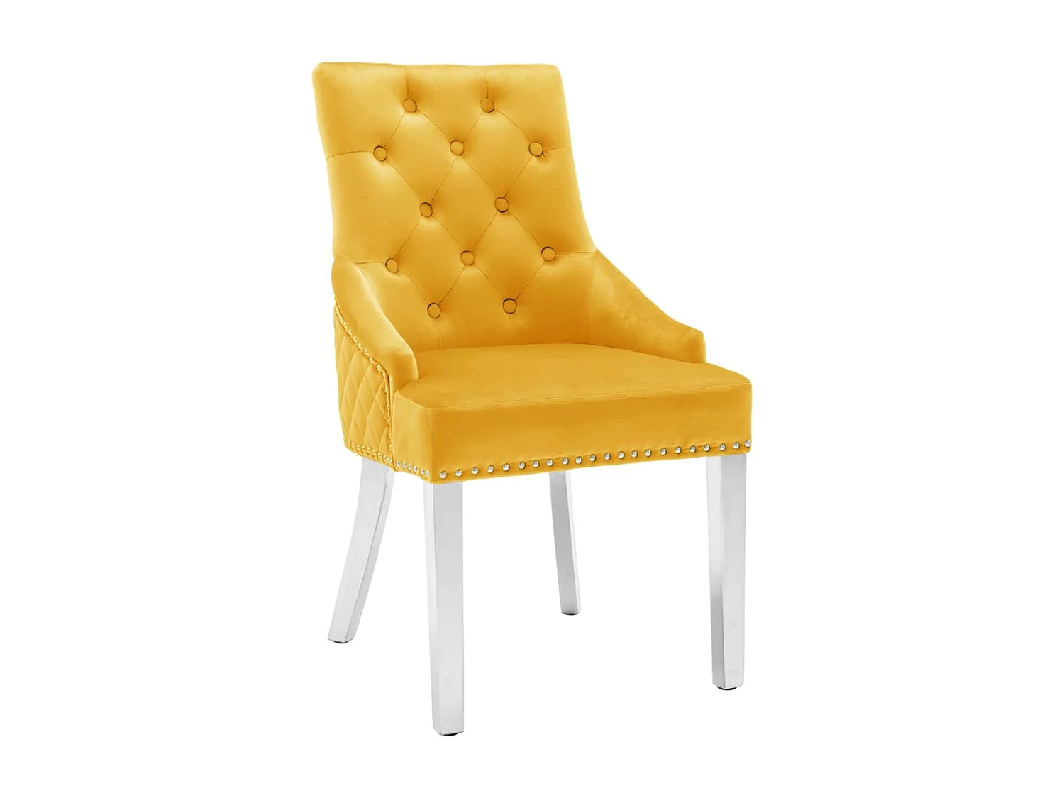 Chaises à manger lot de 2 jaune velours