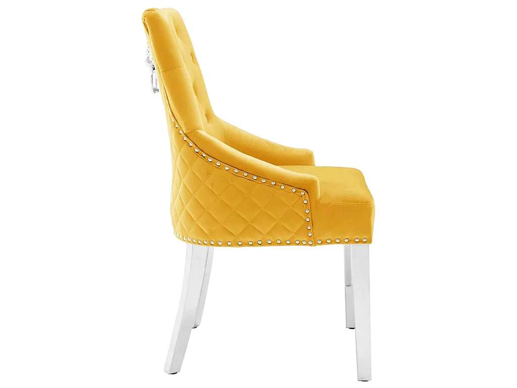 Chaises à manger lot de 2 jaune velours