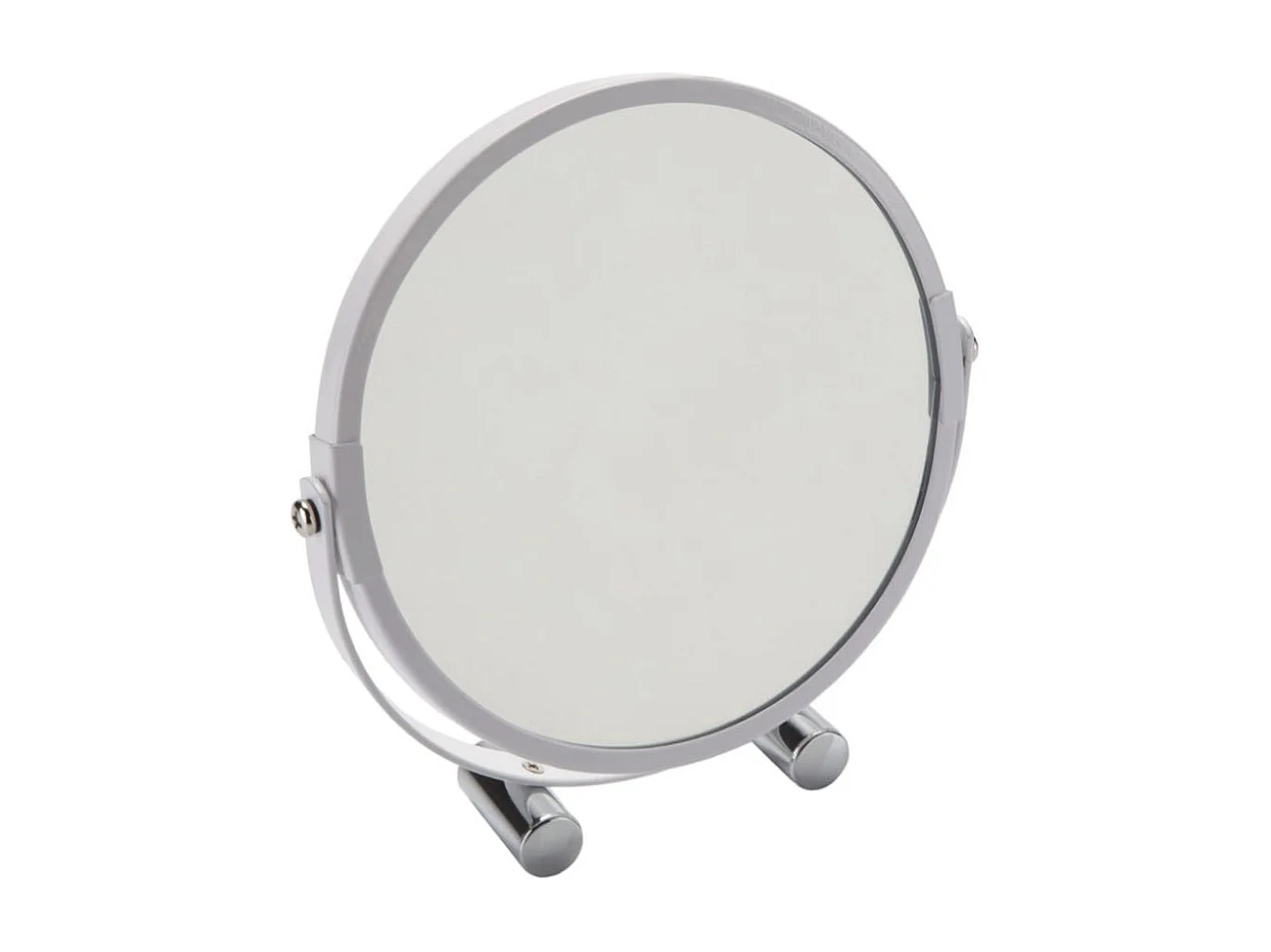 Miroir De Maquillage Rond Et Grossissant Blanc