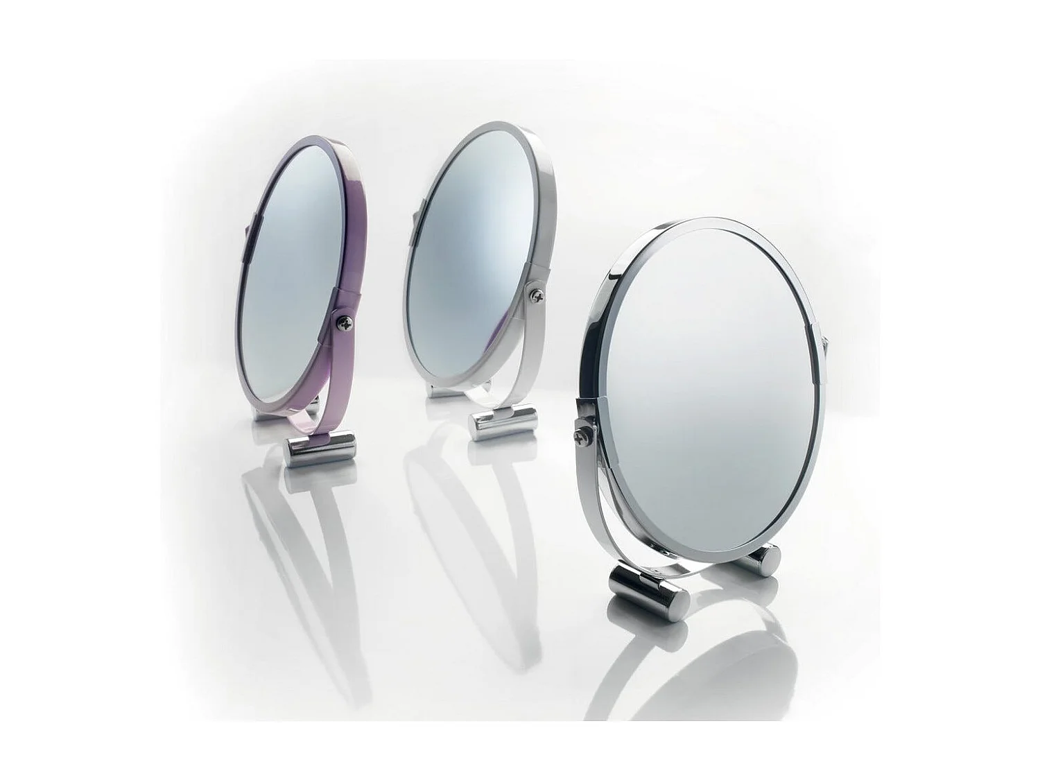 Miroir De Maquillage Rond Et Grossissant Blanc